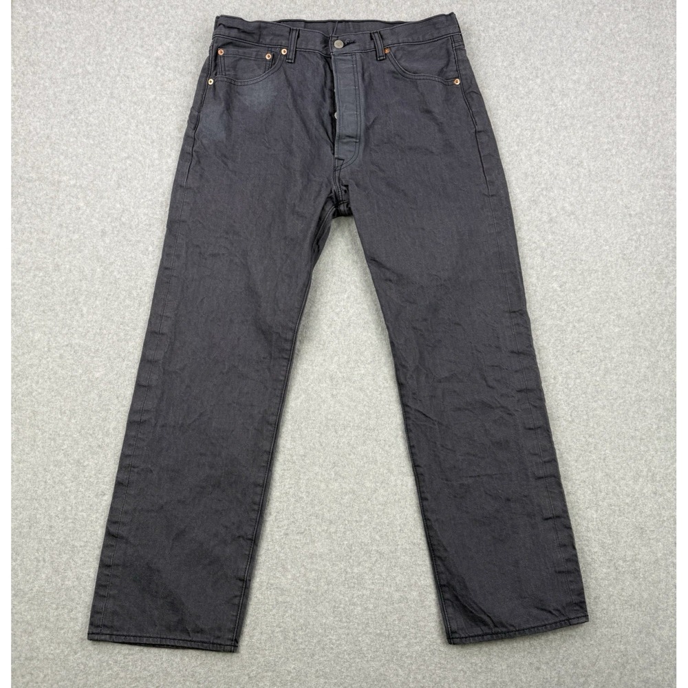 Levis‎ Jeans Mens 36x32 (Fits 34x29) Gray 501 Button Fly Straight Leg Denim